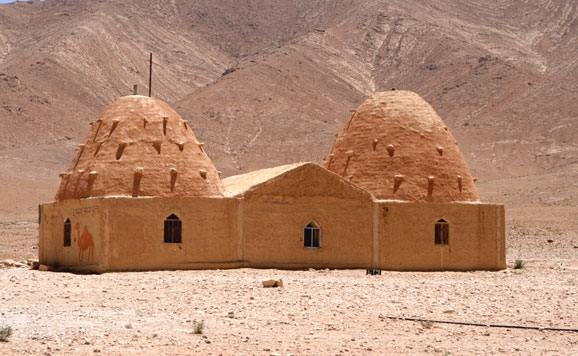 Casa de adobe en el camino de Damasco a Palmira (Siria). – Agencia Viajes Próximo Oriente