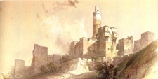Lámina de la Torre de David en la ciudadela de Jerusalén (ISRAEL)