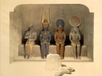 Dibujo de cuatro dioses egipcios. – Agencia Viajes Próximo Oriente